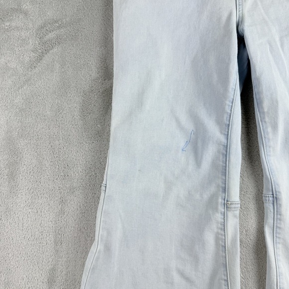 We The Free Jeans Womens 28x26 Blue Denim Super Flare Raw Fray Retro Bell Bottom - Picture 10 of 16